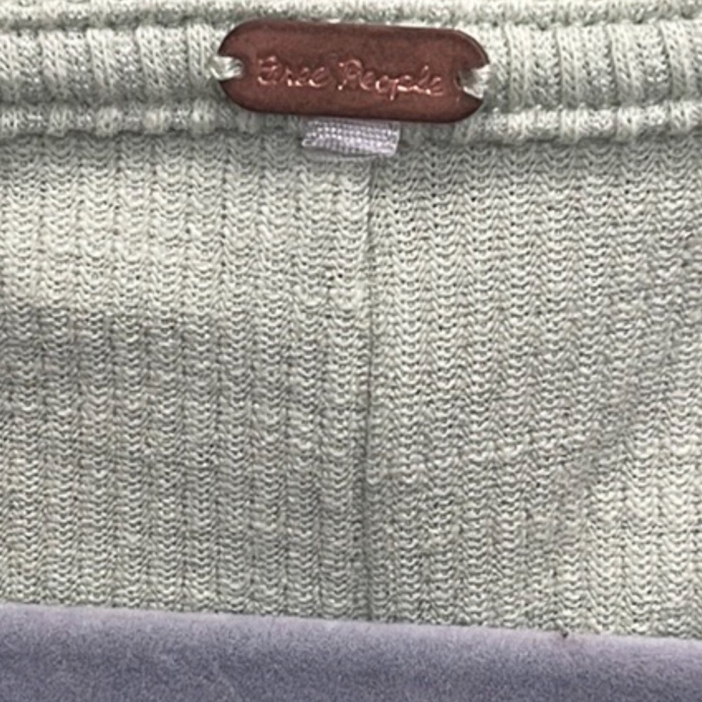 FREE PEOPLE THERMAL ASYMMETRICAL DRESS WOMENS SAGE GREEN CROCHET THUMB HOLES - Picture 6 of 16